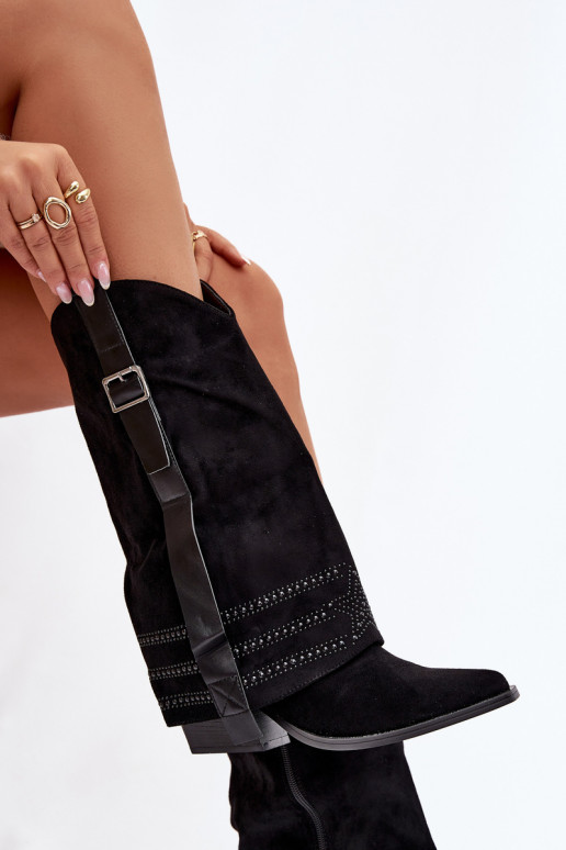 pika säärega saapad Kauboi saapad Pealiste omad Kaunistusega I neetide ja pandlaga msuud Camilora