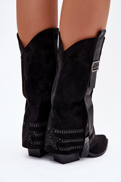 pika säärega saapad Kauboi saapad Pealiste omad Kaunistusega I neetide ja pandlaga msuud Camilora