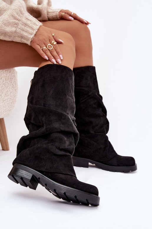 Pealiste pika säärega saapad Slip-on Korjatud pealsega msuud Ilvessa