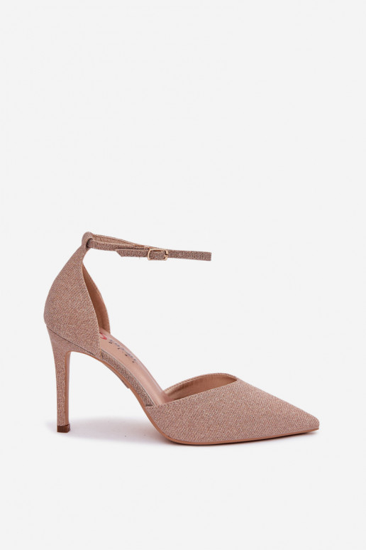 Läikivad kõrge kontsaga kingad rihmadega Szampańskie Joranne