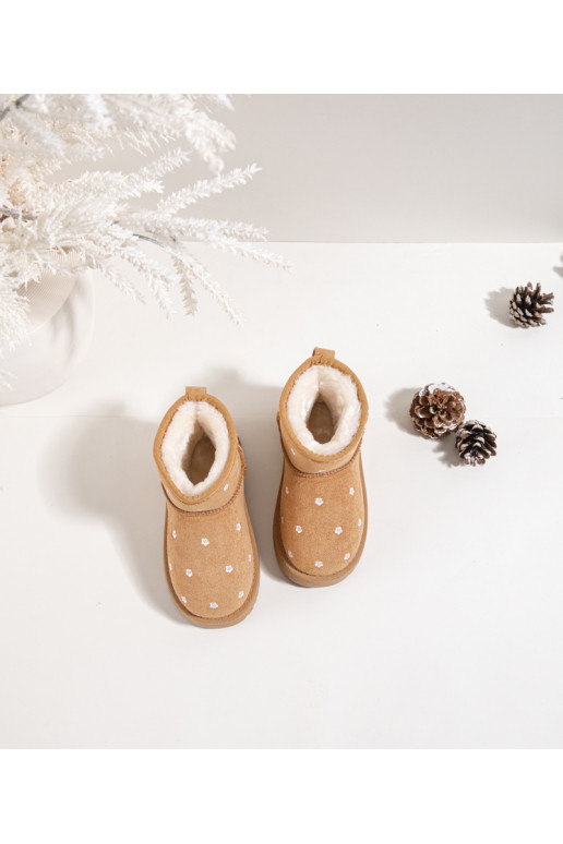 nööpidega lumesaapad Laste jalanõud Ozdobione Lilluszkami pruunid värvi Gracina