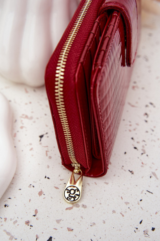 Lakitud Rahakott Koos reljeefiga I Kuldset värvim Detalem punased Evlinne