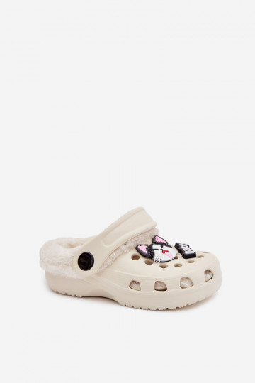 Kerged rannaplätud Sussid Laste jalanõud voodriga karusnahagaPrzypinkami elevandiluu värvi Cerelle