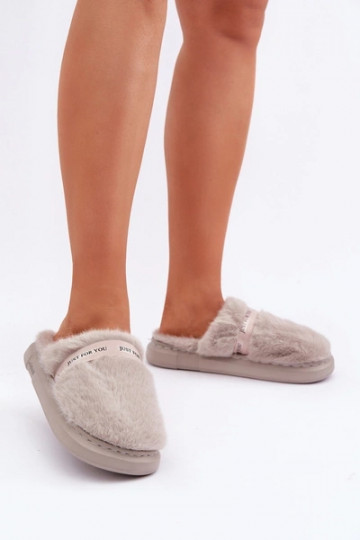 Kailusega sussid dekoratiivsete kontsadega halli värvi