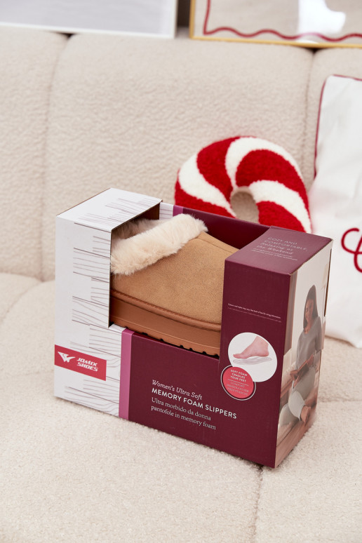 Naistelised sussid karvadega, pruunid "Eveline"