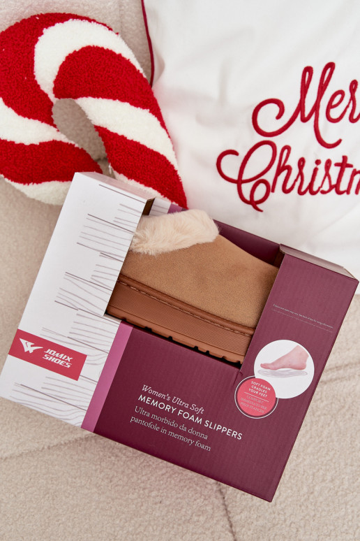 Naistelised sussid karvadega, pruunid "Eveline"