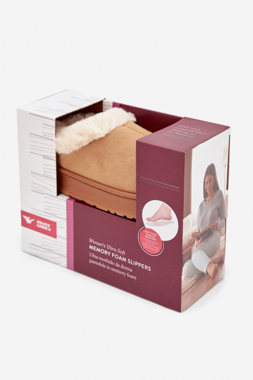 Naistelised sussid karvadega, pruunid "Eveline"