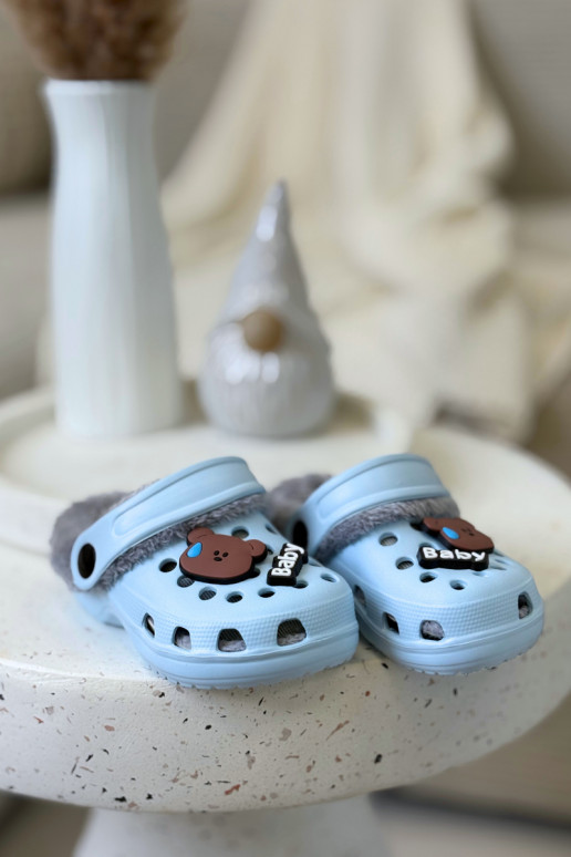 Laste soojad sussid karvaseest sees, helesinine „Cerelle"