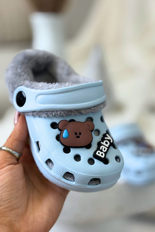 Laste soojad sussid karvaseest sees, helesinine „Cerelle"