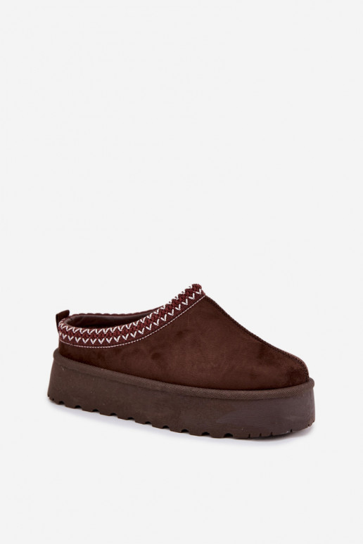 Sellel ondal nööpidega lumesaapad Pealiste omadHaftem platvormiga Czekoladosissee Pealrirya