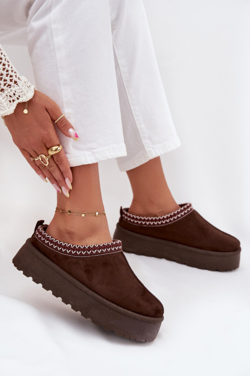 Sellel ondal nööpidega lumesaapad Pealiste omadHaftem platvormiga Czekoladosissee Pealrirya