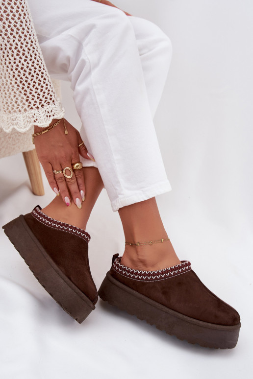 Sellel ondal nööpidega lumesaapad Pealiste omadHaftem platvormiga Czekoladosissee Pealrirya