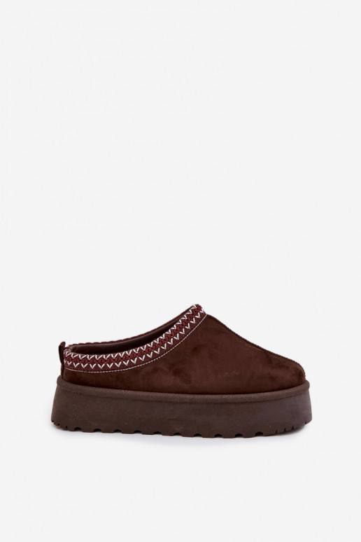 Sellel ondal nööpidega lumesaapad Pealiste omadHaftem platvormiga Czekoladosissee Pealrirya