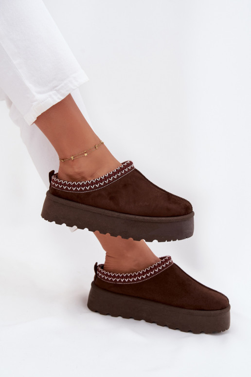 Sellel ondal nööpidega lumesaapad Pealiste omadHaftem platvormiga Czekoladosissee Pealrirya