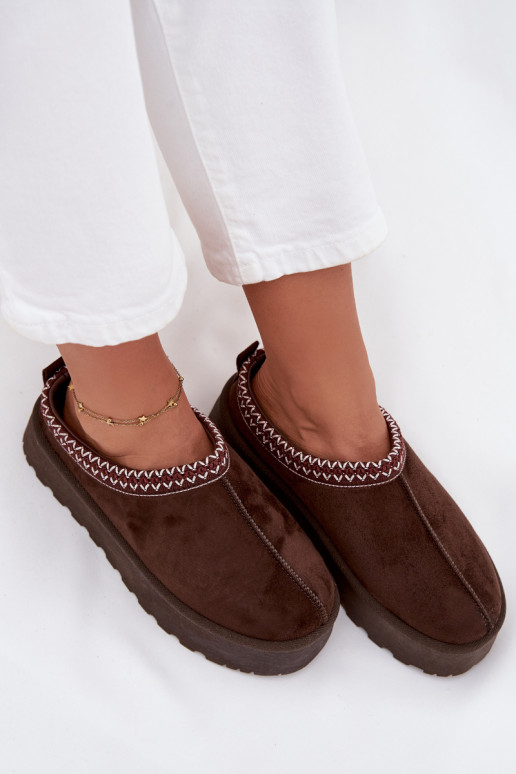 Sellel ondal nööpidega lumesaapad Pealiste omadHaftem platvormiga Czekoladosissee Pealrirya