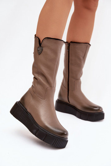 Zazoo 70121 Pealhk Pealiste omad pika säärega saapad Villaga beeži värvi