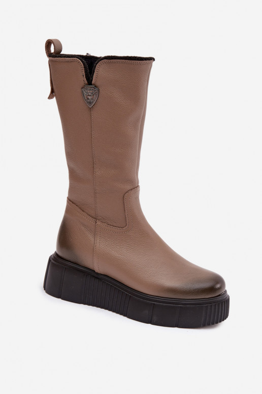 Zazoo 70121 Pealhk Pealiste omad pika säärega saapad Villaga beeži värvi