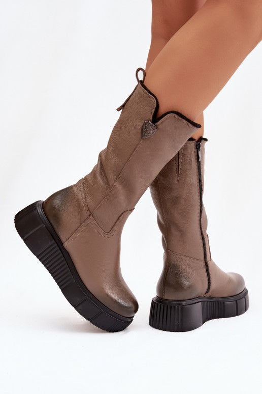 Zazoo 70121 Pealhk Pealiste omad pika säärega saapad Villaga beeži värvi