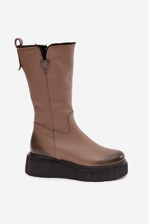 Zazoo 70121 Pealhk Pealiste omad pika säärega saapad Villaga beeži värvi