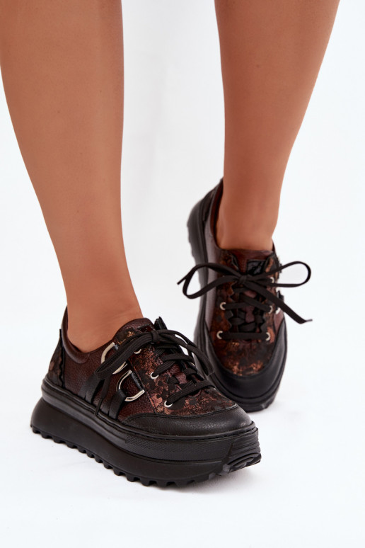 Pealhk Sneakers tüüpi jalanõud Pealiste omad platvormiga Sellel onciejka 06562-25 Czekoladosissee