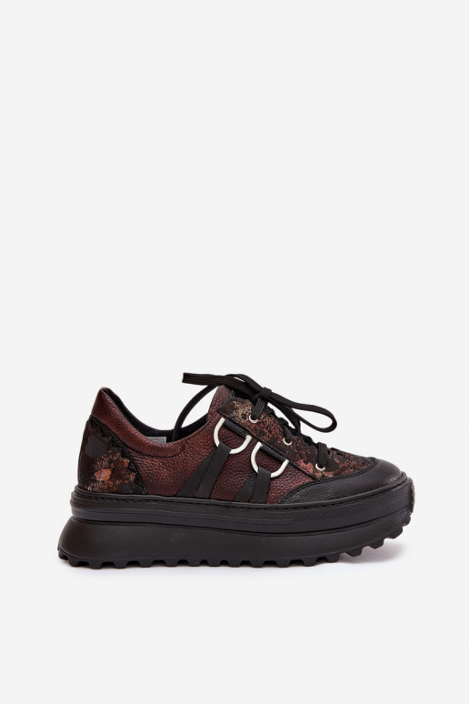 Pealhk Sneakers tüüpi jalanõud Pealiste omad platvormiga Sellel onciejka 06562-25 Czekoladosissee