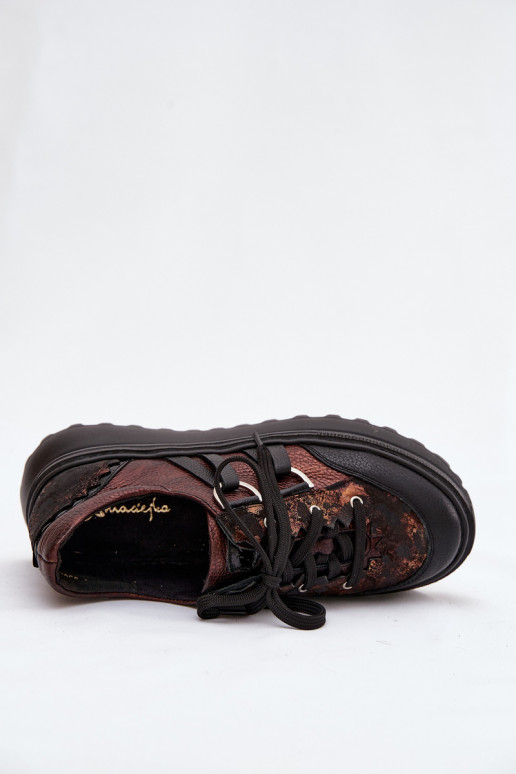 Pealhk Sneakers tüüpi jalanõud Pealiste omad platvormiga Sellel onciejka 06562-25 Czekoladosissee