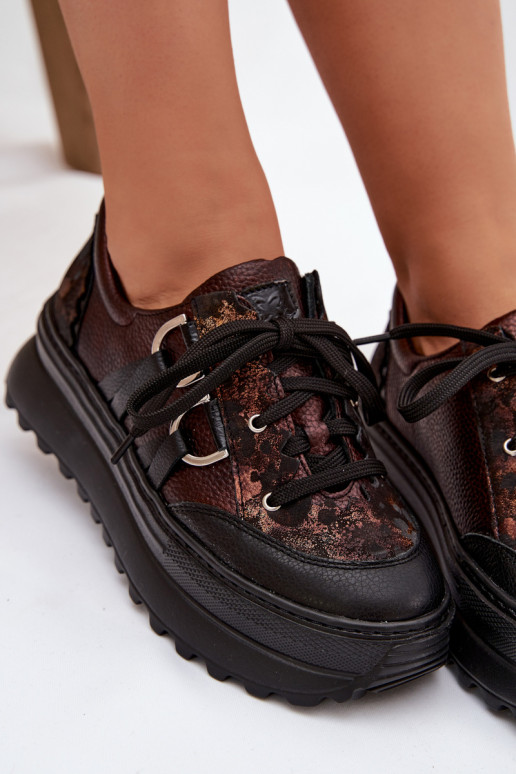 Pealhk Sneakers tüüpi jalanõud Pealiste omad platvormiga Sellel onciejka 06562-25 Czekoladosissee