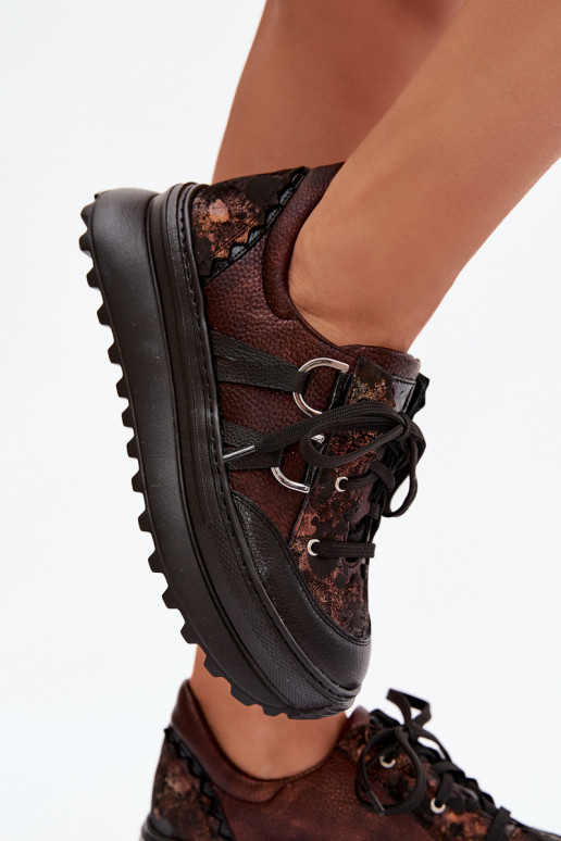 Pealhk Sneakers tüüpi jalanõud Pealiste omad platvormiga Sellel onciejka 06562-25 Czekoladosissee