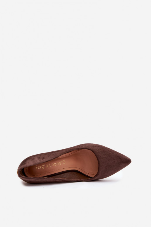 Kingad kõrge jämeda kontsaga Sergio Leone PB216 Czekoladosissee