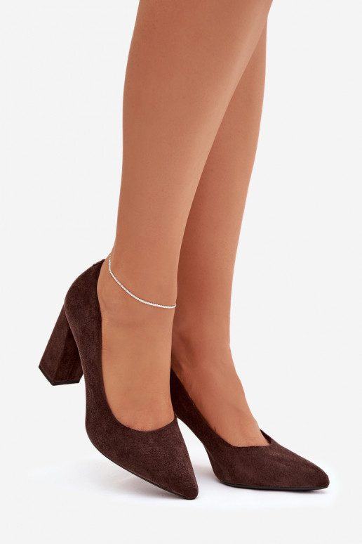 Kingad kõrge jämeda kontsaga Sergio Leone PB216 Czekoladosissee