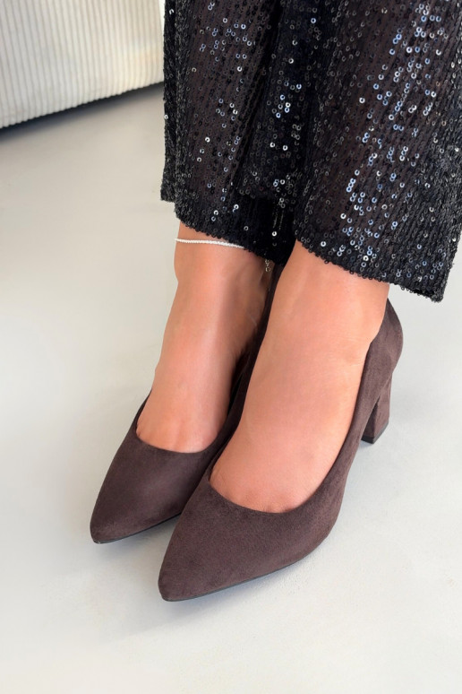 KingadEco Suedeu kõrge jämeda kontsaga Sergio Leone PB414 Czekoladosissee