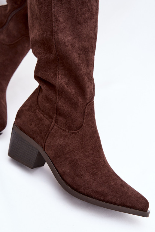 pika säärega saapad Kauboi saapad Pealiste omad Czekoladosissee Jazelle