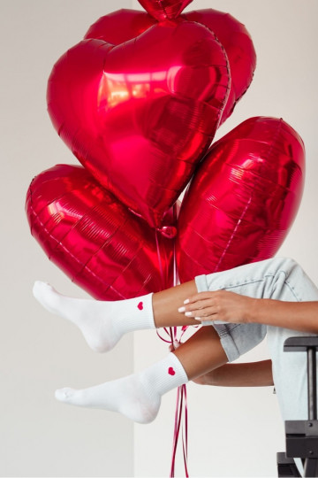 Sokid Pealiste omad Drobne Serduszko valget värvi