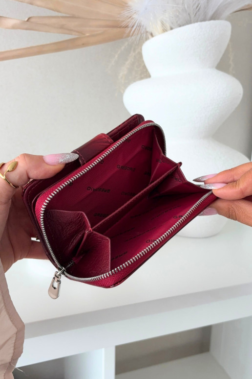 Läikiv naiste rahakott sädeleva punase värviga Luretta