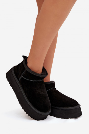 Musta värvi naiste talvesaapad kunstnahast Irene