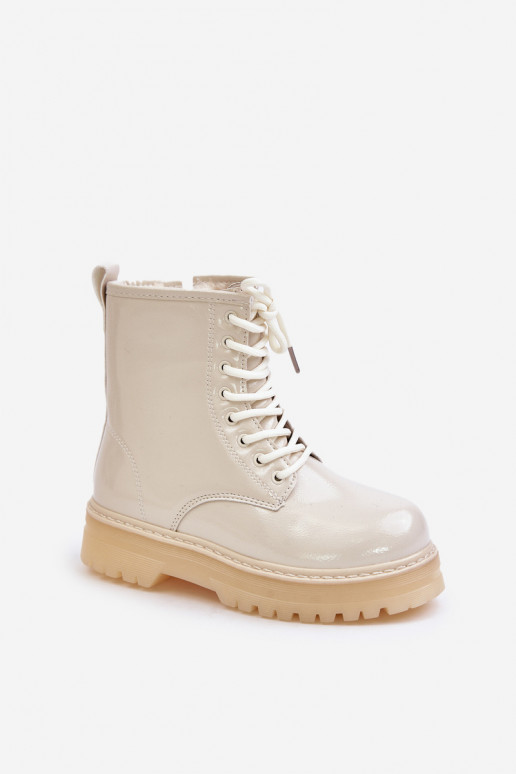 voodriga Pealiste poolsaapad Laste Laque Lossi juurde beeži värvi Novita