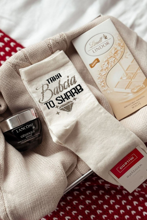 Sokid Pealiste omad Koos pealdisega Taka Babcia To Skarb Ecru