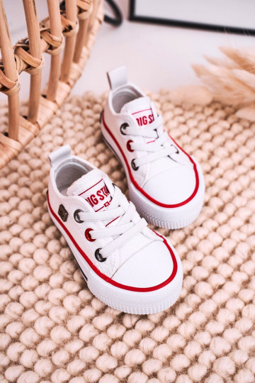 Laste jalanõud Klassikalise mudeli madalad tennised BIG STAR HH374193 valget värvi 2