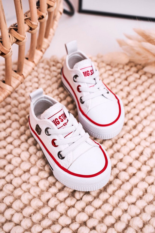 Laste jalanõud Klassikalise mudeli madalad tennised BIG STAR HH374193 valget värvi