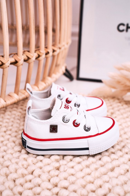 Laste jalanõud Klassikalise mudeli madalad tennised BIG STAR HH374193 valget värvi