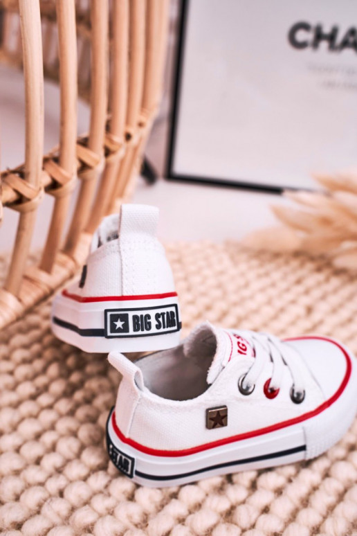 Laste jalanõud Klassikalise mudeli madalad tennised BIG STAR HH374193 valget värvi