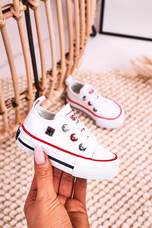 Laste jalanõud Klassikalise mudeli madalad tennised BIG STAR HH374193 valget värvi