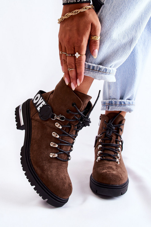 seemisnakhsed voodriga Pealiste poolsaapad rihmadega tumepruuni värvi Aurelio