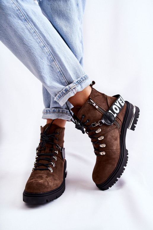 seemisnakhsed voodriga Pealiste poolsaapad rihmadega tumepruuni värvi Aurelio