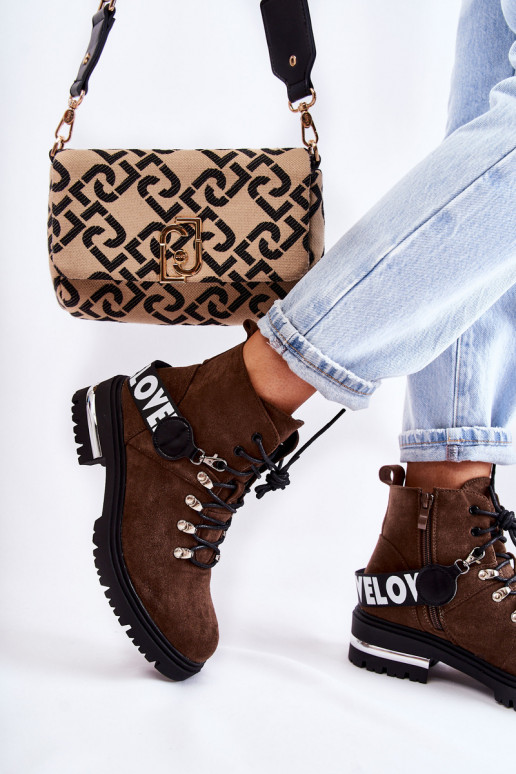 seemisnakhsed voodriga Pealiste poolsaapad rihmadega tumepruuni värvi Aurelio