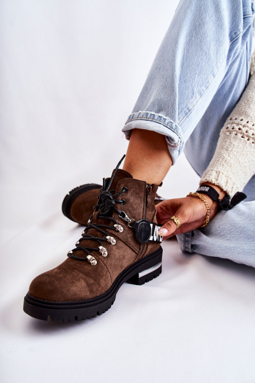 seemisnakhsed voodriga Pealiste poolsaapad rihmadega tumepruuni värvi Aurelio