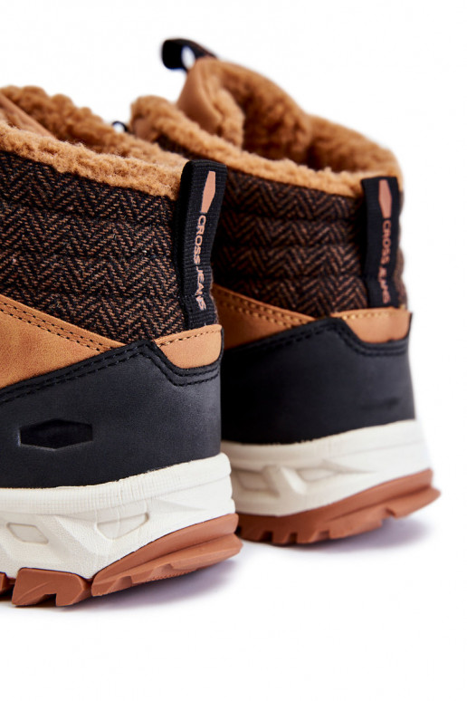 meeste omad voodriga Pealiste poolsaapad matkasaapad Cross Jeans KK1R4021C pruunid värvi