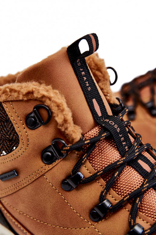 meeste omad voodriga Pealiste poolsaapad matkasaapad Cross Jeans KK1R4021C pruunid värvi