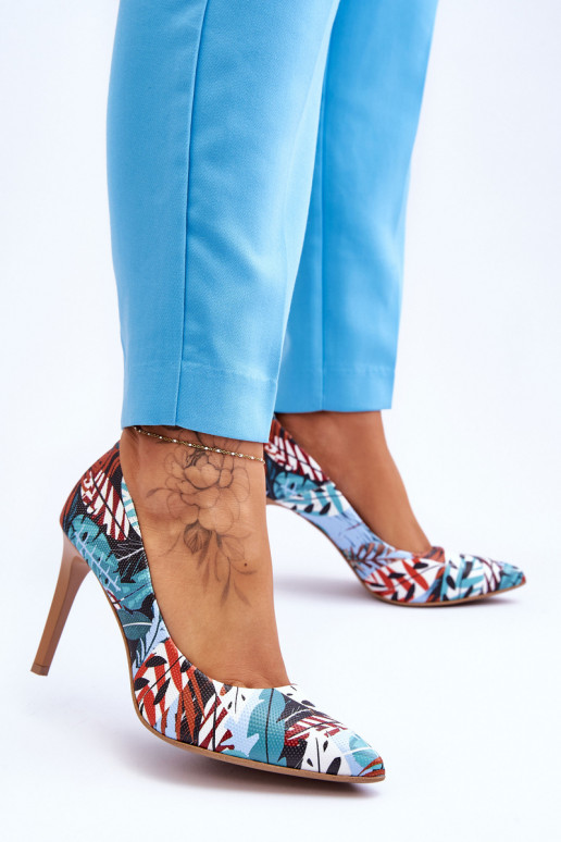 Moekad Pealhk kõrge kontsaga Lesisseski Shoes 2659 roheline-Sinist värvi