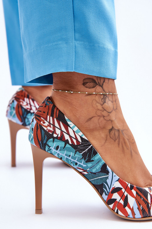 Moekad Pealhk kõrge kontsaga Lesisseski Shoes 2659 roheline-Sinist värvi